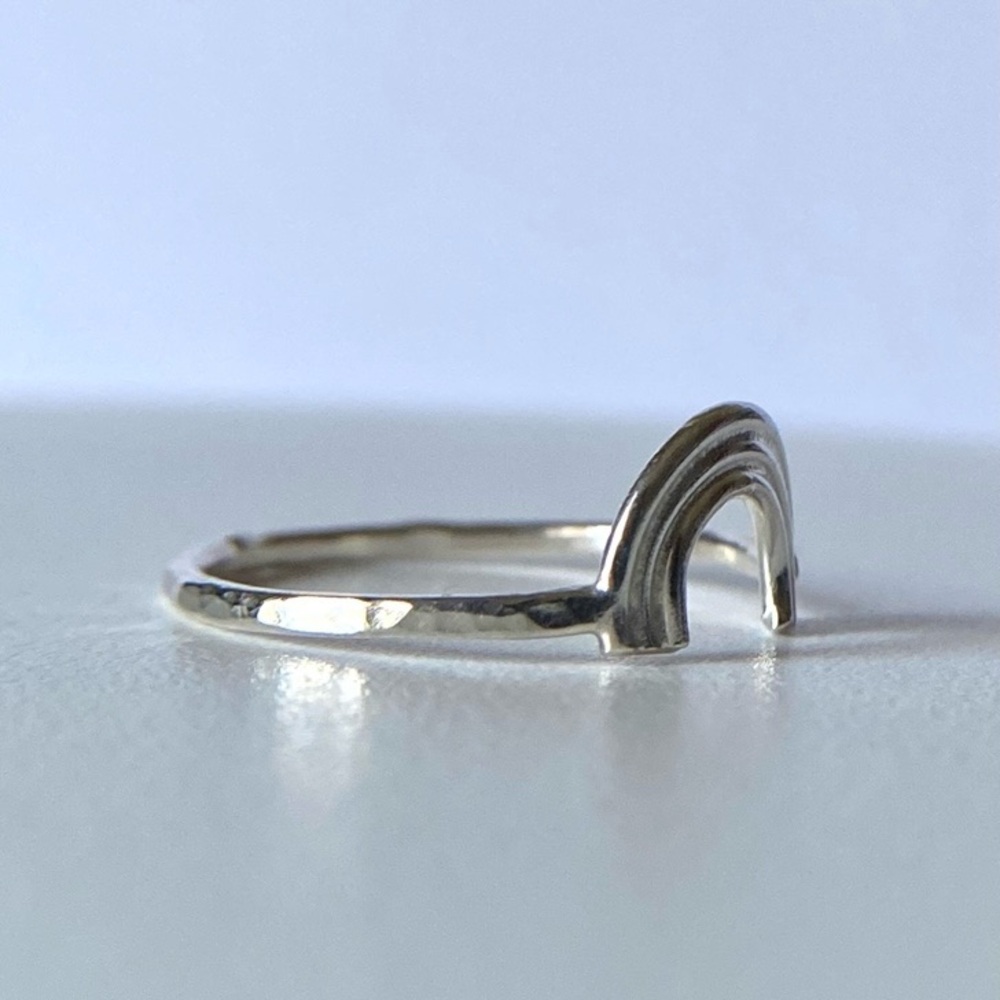 Sterling silver rainbow ring. Handmade arch ring, Dainty sterling silver… - Picture 6 of 8